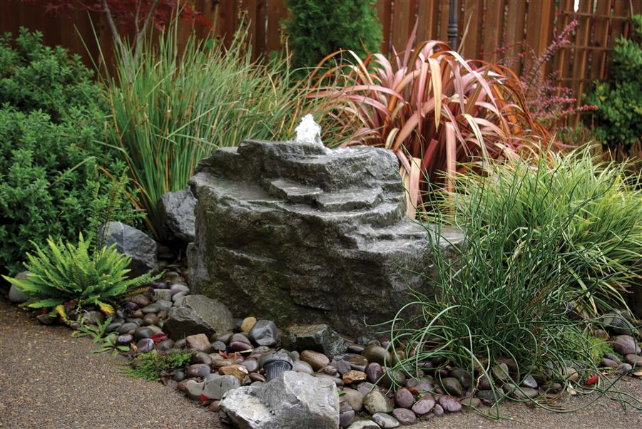 bubbling boulder water feature